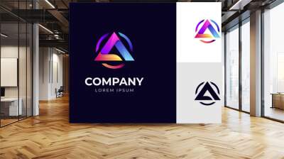 Abstract letter a triangle with circle shape identity logo design for all kinds of business identity logo design Wall mural