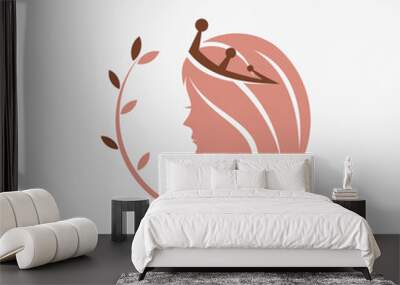 Beauty fashion logo design for woman salon with creative elements Wall mural