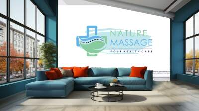 Chiropractic icon nature massage logo design inspiration with creative element Premium Vector Wall mural