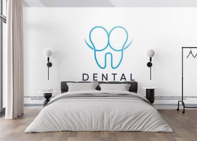 Dental clinic logo design template with creative concept Wall mural