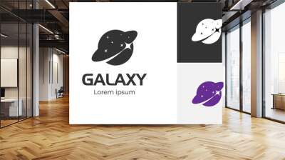 galaxy planet logo icon symbol for astronomy logo design Wall mural