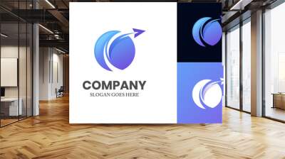 modern color agency travel check business logo. transport, logistics delivery logo design Wall mural