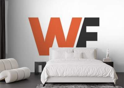 WF letter initial logo design Wall mural