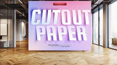  Cut out paper cut 3d editable text effect Wall mural