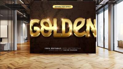 3d golden sparkle text style effect template editable text effect Wall mural