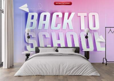 back to school Cut out paper cut 3d editable text effect Wall mural