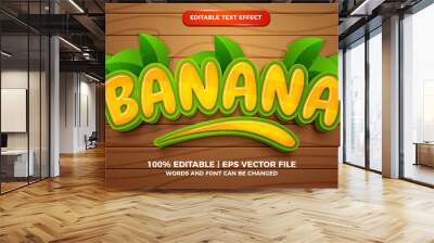 Banana editable text effect 3d cartoon style Wall mural