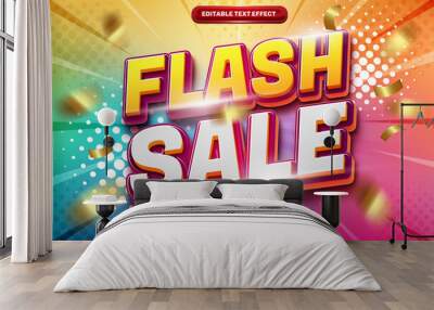 colorfull flash sale Bold 3D Editable text Effect Style Wall mural