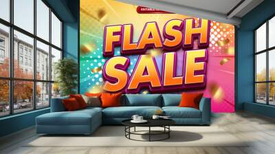 colorfull super flash sale Bold 3D Editable text Effect Style Wall mural