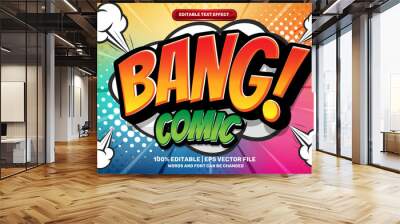 colorfull wham comic cartoon Bold 3D Editable text Effect Style Wall mural