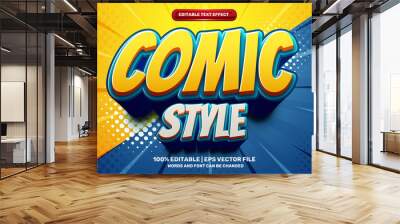 Comic Style Bold 3D Editable text Effect Style Wall mural