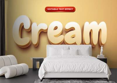 cream 3d cartoon editable text effect Wall mural