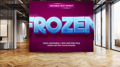 Editable text effect - frozen cartoon style 3d template Wall mural