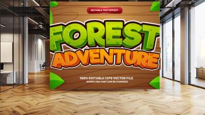 forest adventure cartoon comic game 3d editable text effect Wall mural