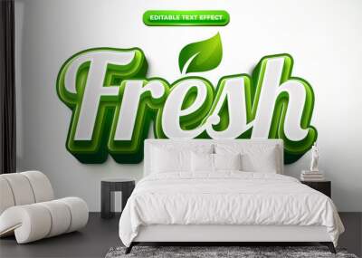 fresh green nature 3d logo template editable text effect style Wall mural