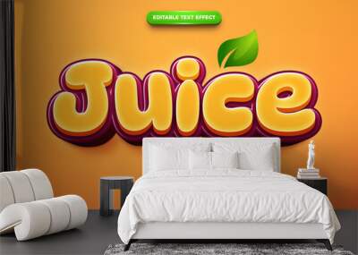 Fresh Juice nature 3d logo template editable text effect style Wall mural