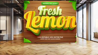 fresh lemon 3d editable text effect template style Wall mural