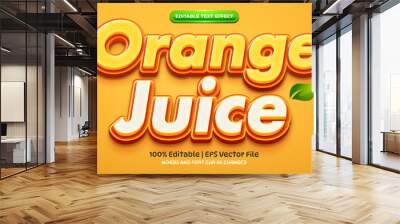 fresh orange juice 3d logo template editable text effect style Wall mural