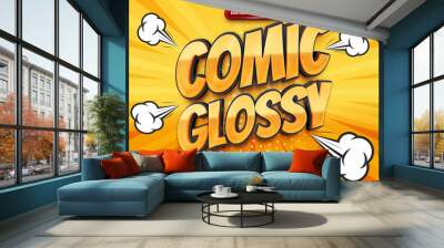 Glossy comic cartoon 3D Editable text Effect Style Wall mural