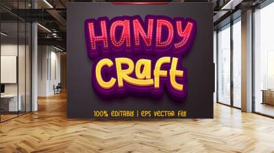 handy craft 3d cartoon comic editable text effect Wall mural