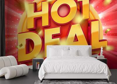 Hot Deal Promo bold 3d editable text effect Wall mural