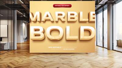 marble cream bold 3D editable text effect Wall mural