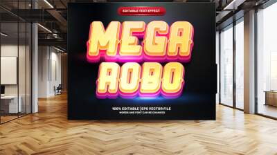 Mega Robo cartoon movie cinematic 3d editable text effect Wall mural