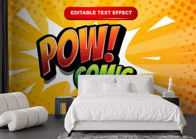 modern pow comic editable text style effect illustrator. vector design template
 Wall mural