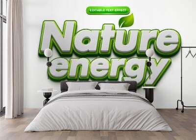 Nature Energy 3d logo template editable text effect style Wall mural