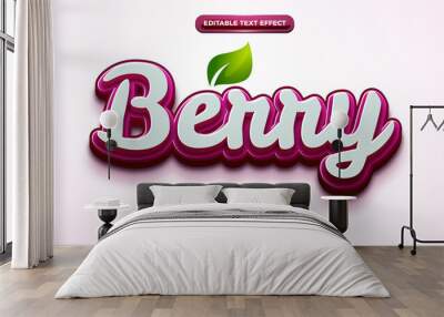 purple berry nature 3d logo template editable text effect style Wall mural