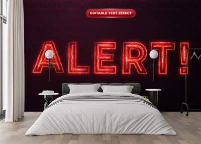 red alert electric glow bold editable text effect Wall mural