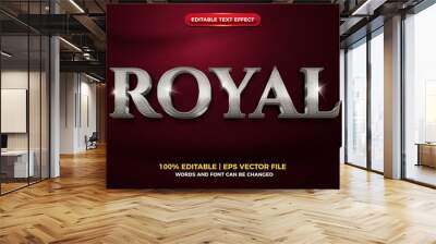 royal silver metalic elegant 3d editable text effect Wall mural