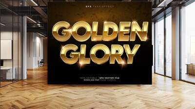 Super Luxury Golden Glory 3D Text Effect Wall mural