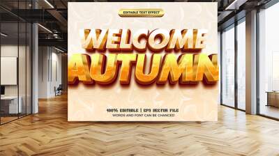 welcome autumn marble 3d cartoon comic editable text effect template style Wall mural