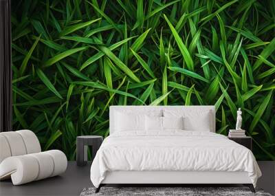 Green Grass Blades Texture Wall mural