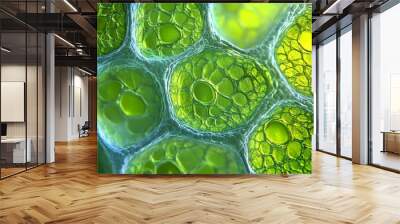 Microscopic View of Green Cells Wall mural