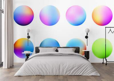 3d colorful gradient sphere shapes vector collection Wall mural