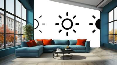 Brightness icon, sun outline icon vector for web and mobile apps Wall mural