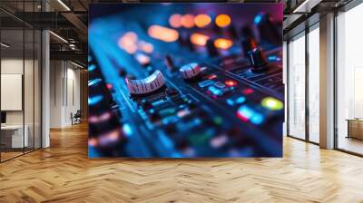 Close-up of Audio Mixing Console Wall mural