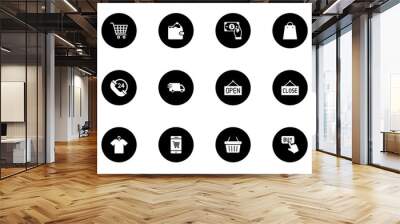 E-commerce set icon. shopping Outline web icons set vector Wall mural