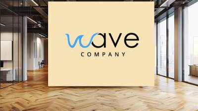 letter w shaped ocean wave initial logo resort concept vector Wall mural