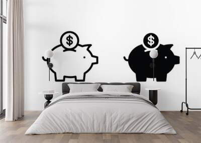 piggy bank icon vector Wall mural