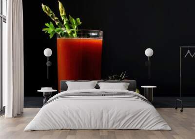 Refreshing Tomato Juice with Garnish Wall mural