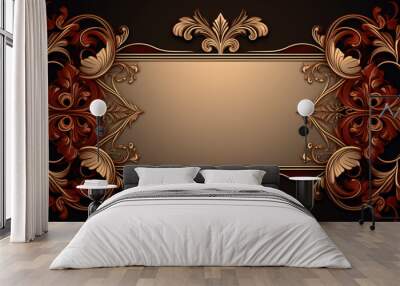 gold and red classic relief frame Wall mural