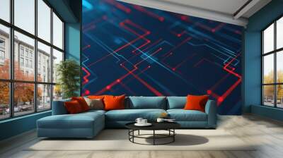 Geometric technical lines creating a modern pattern  Wall mural