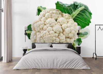 cauliflower vegetable isolated on white background clipping path Wall mural