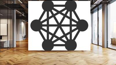 Network relations vector icon. Flat Network relations pictogram is isolated on a white background. Wall mural