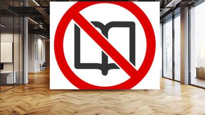 No open book vector icon. Flat No open book pictogram is isolated on a white background. Wall mural