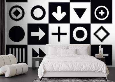 Arrows icon set isolated pointer vector design elements on white background  Wall mural