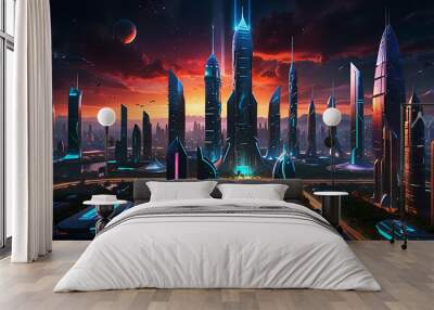 city at night Wall mural